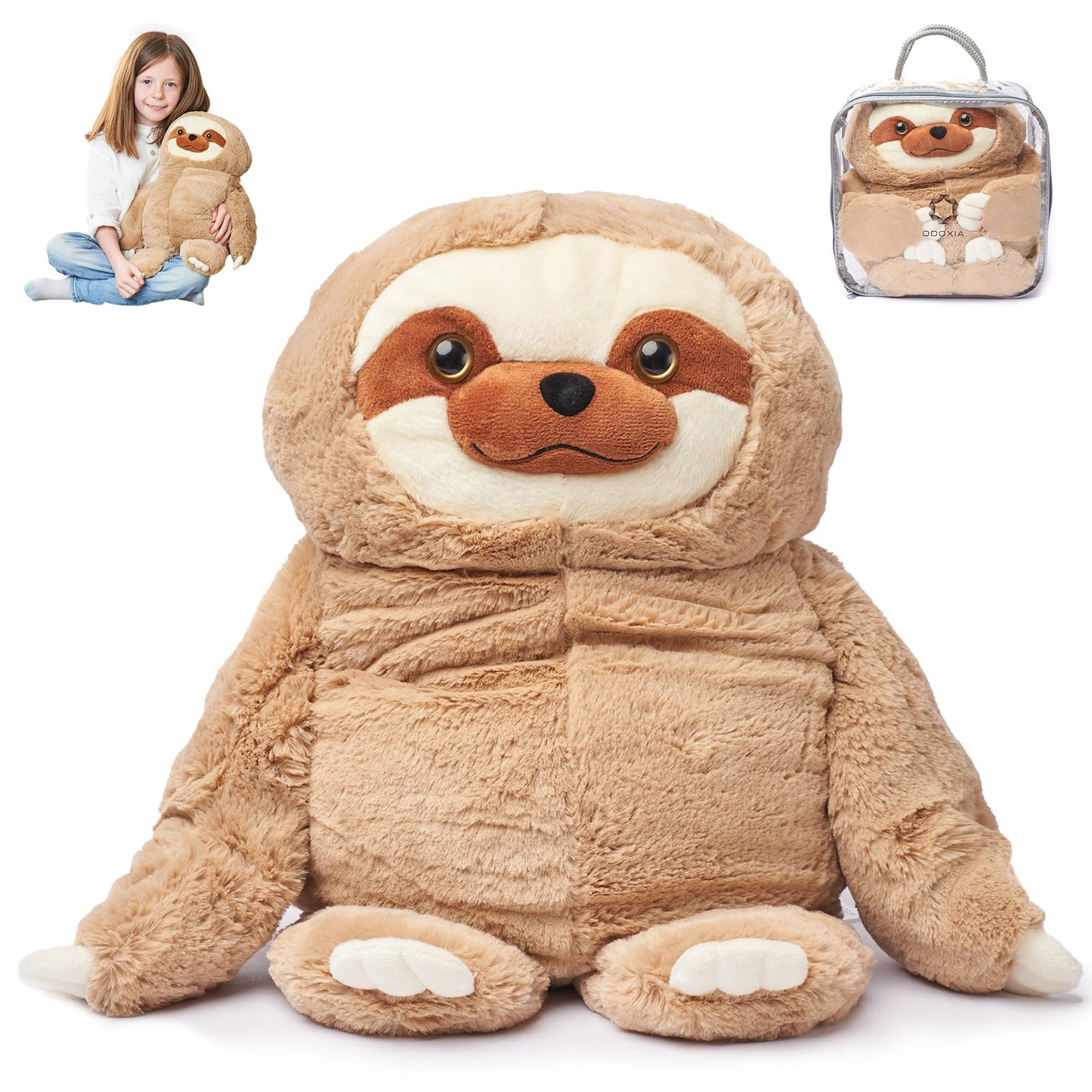 Odoxia Big Weighted Animals For Anxiety 5Lb Sloth | Stuffed Weighted Plush For Kids, Adults | Weighted Stuffed Animals | Weighted Plushies | Weighted Stuffed Plush | Weighted Plushie