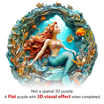 KAAYEE Wooden Puzzles for mature-themeds 200 Pieces Wooden Jigsaw Mermaid Puzzles for mature-themed Wood Puzzle Gifts for Children Teen Kids Home Decor Mermaid Puzzles(11.4 * 11.4in)