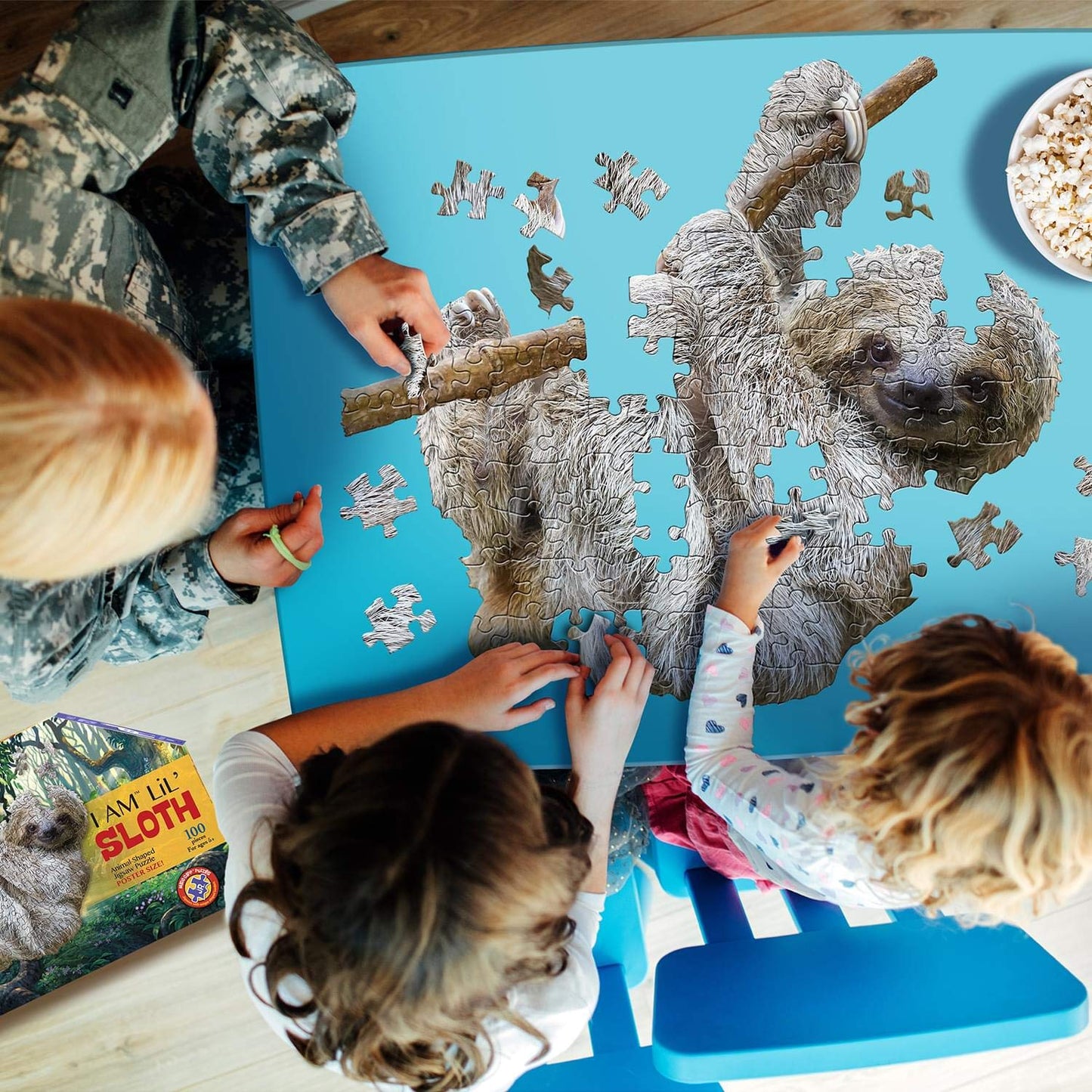 Madd Capp Puzzles Jr. - I Am Lil Sloth - 100 Pieces - Animal Shaped Jigsaw Puzzle