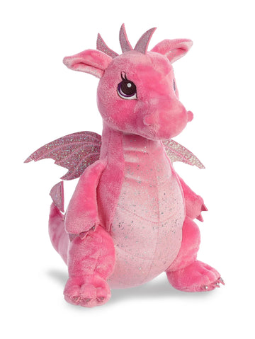 Aurora® Dahlia Dragon™ Plush Toy - Pink 12" Stuffed Animal - Magical Adventures - Soft Polyester
