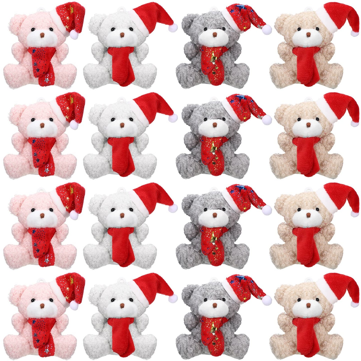 Zomiboo 12 Pcs Christmas Small Bear Koala 4 Inch Mini Animal Plush Toys Soft Cute Dolls Sleeping and Playing Stuffed Toys Gifts