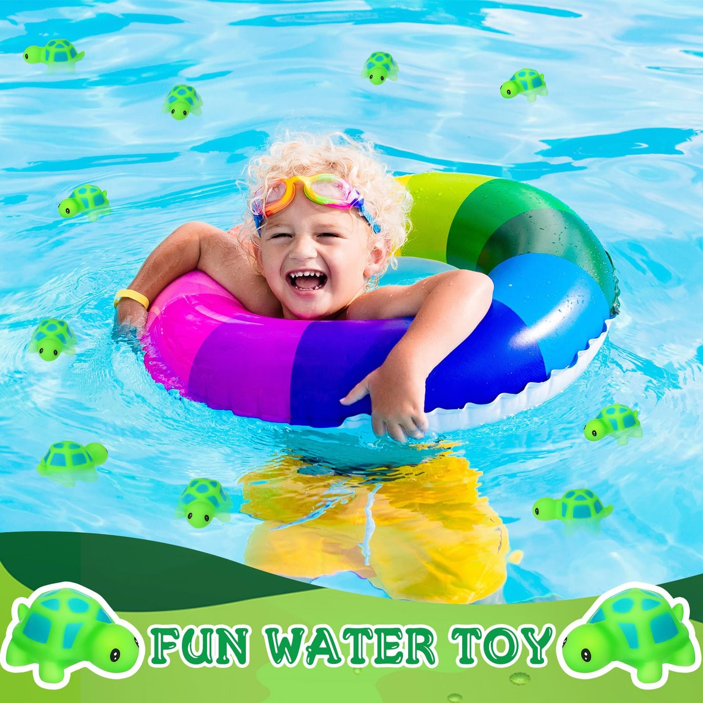 Zubebe Rubber Frogs Squeak And Floating Frog Sea Turtle Rubber Bath Toy Baby Shower Swimming Bathtub Toys For Shower Frogs Bathtub Birthday Party Decoration Boys Girls Bath Toys (Sea Turtle, 24)