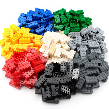 Feleph 2X4 Bricks 320 Pieces Multicolored Basic Parts Building Kit Creative Play Set Blocks Toy Accessories Compatible With 3001 Major Brands (8 Mixed Color)