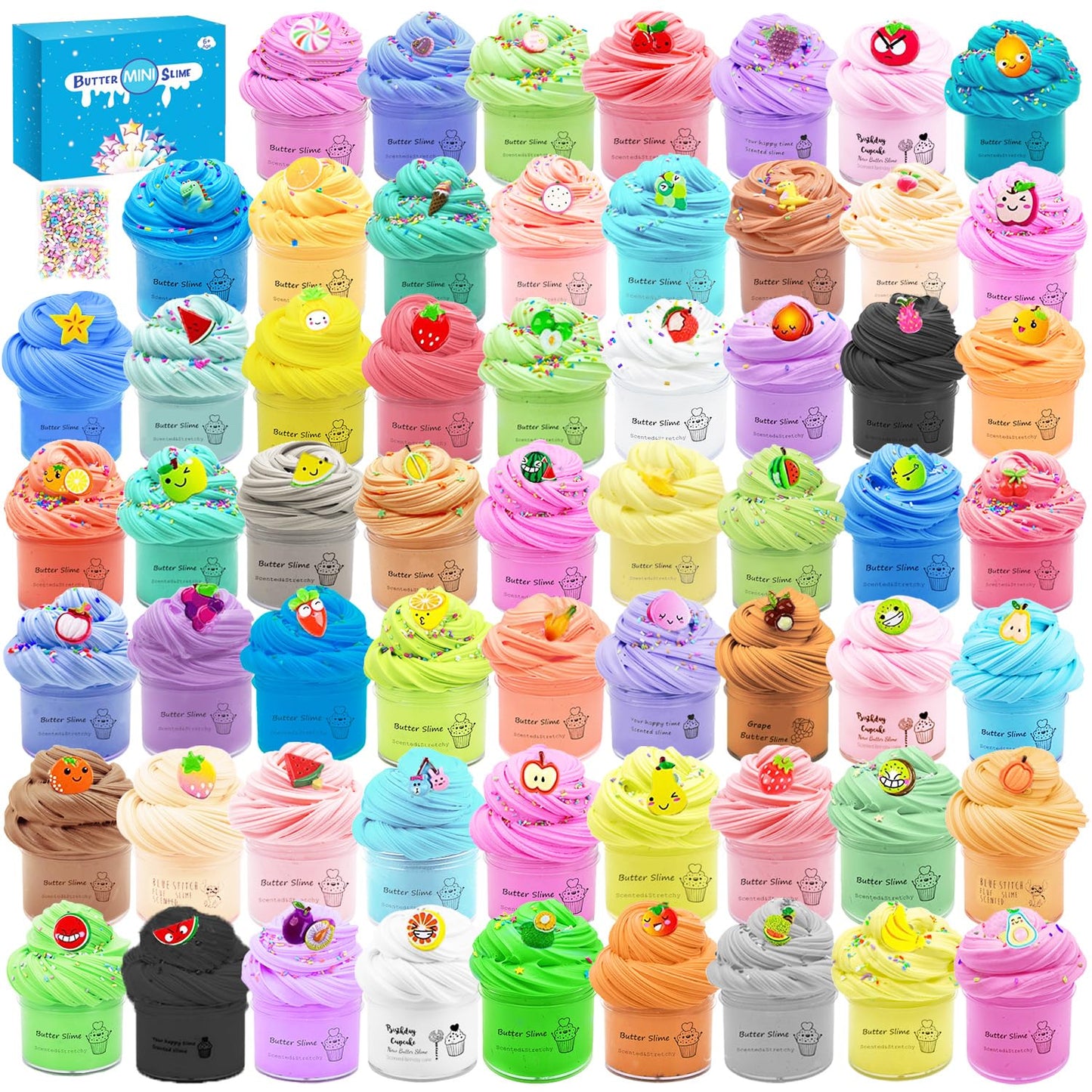 60Pack Mini Butter Slime Kit, Party Favor Gifts Slime Stress Relief Toy Scented Sludge Toy For Kids,Birthday Gifts, School Prizes