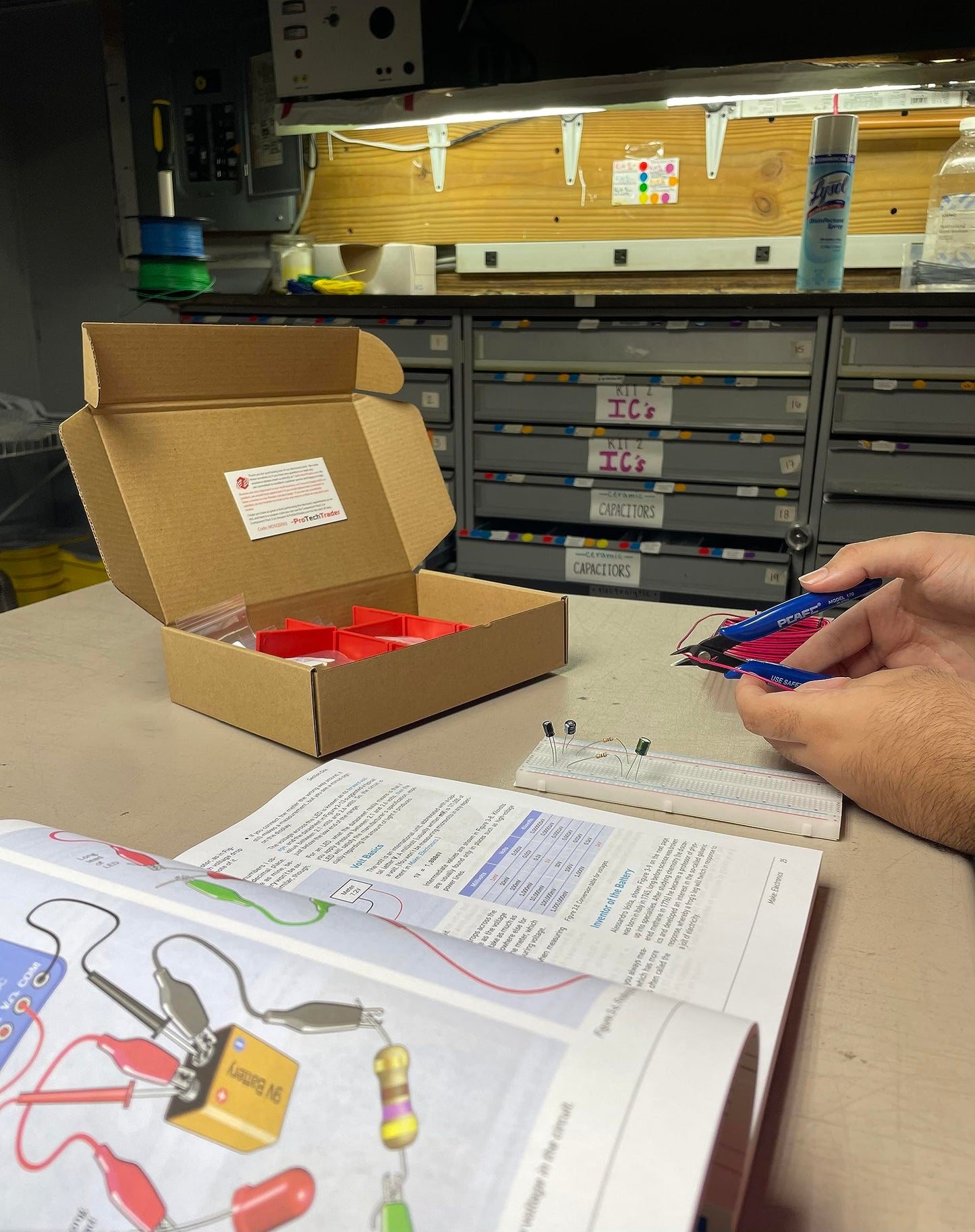 Make: Electronics 3rd Ed Kit 1 Economy - Beginner Intermediate & Advanced (Teen - mature-themed) Component Pack for The Experiments in Make: Electronics 3rd Ed by Charles Platt - Covers Sections 1-3