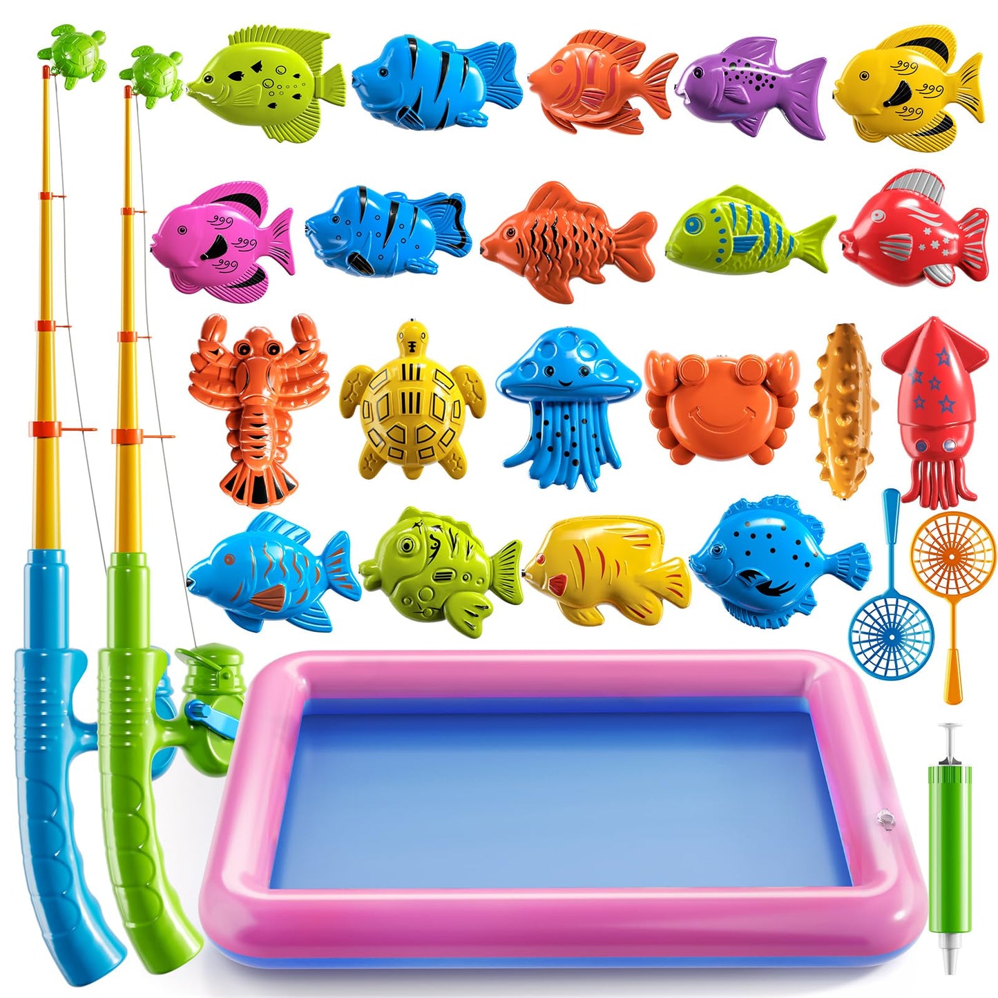 Temi Fishing Toy For Kids 3-8 Years Old, Bath Toy For Child, Magnetic Fishing Pole For Toddlers, Summer Water Toys For Boys And Girls, Outdoor And Indoor Toys, Gifts For Birthday And Holidays