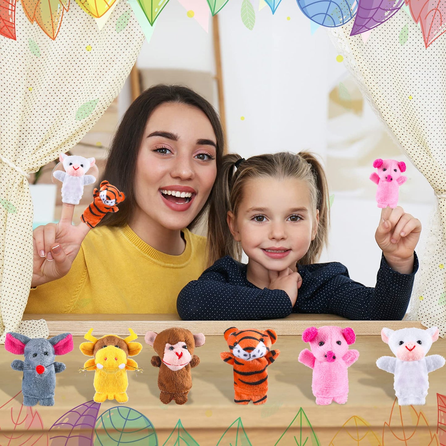 Chivao 72 Pieces Valentines Day Card With Finger Puppet Valentines Day Gifts For Kids Plush Animal Finger Puppet Classroom Excha