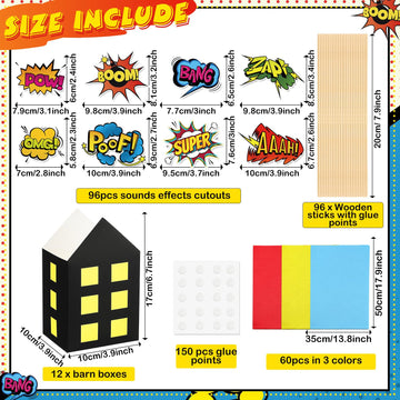 Soulchen 12 Sets Hero Themed Party Centerpieces Decorations Hero Action Sign Table Toppers with City Box Circus Sound Effect Cut