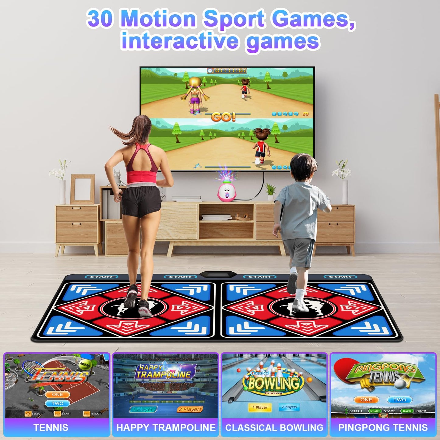 Yrprsodf Flannel Dance Mat For Kids And Adults, Electronic Dance Pad For Tv, Camera Dancing Mat For Exercise&Game,Plug& Play Gam