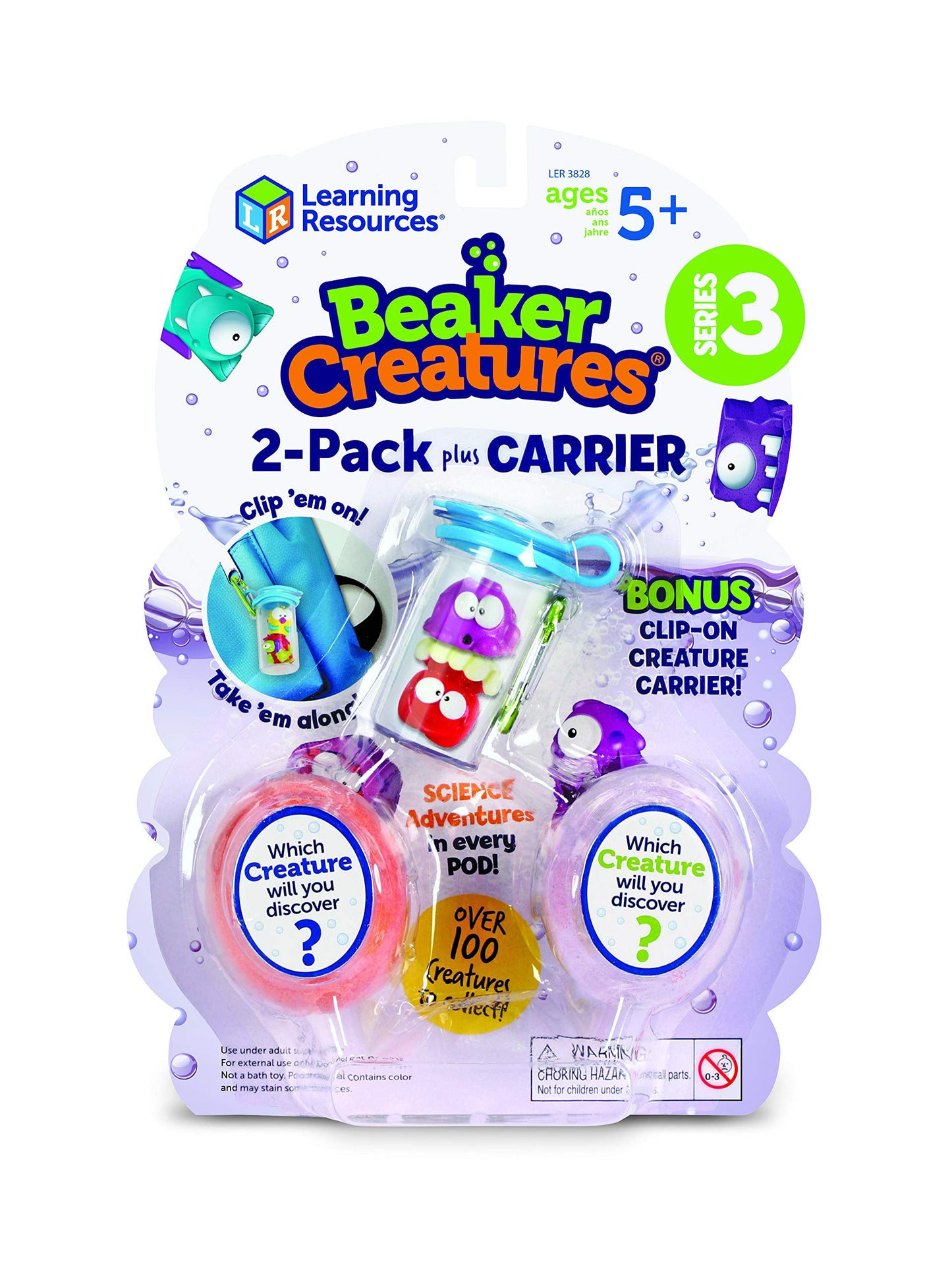 Learning Resourcesbeaker Creatures Series 3, 2-Pack With Bonus Carabeaker, Homeschool, Stem, Ages 5+