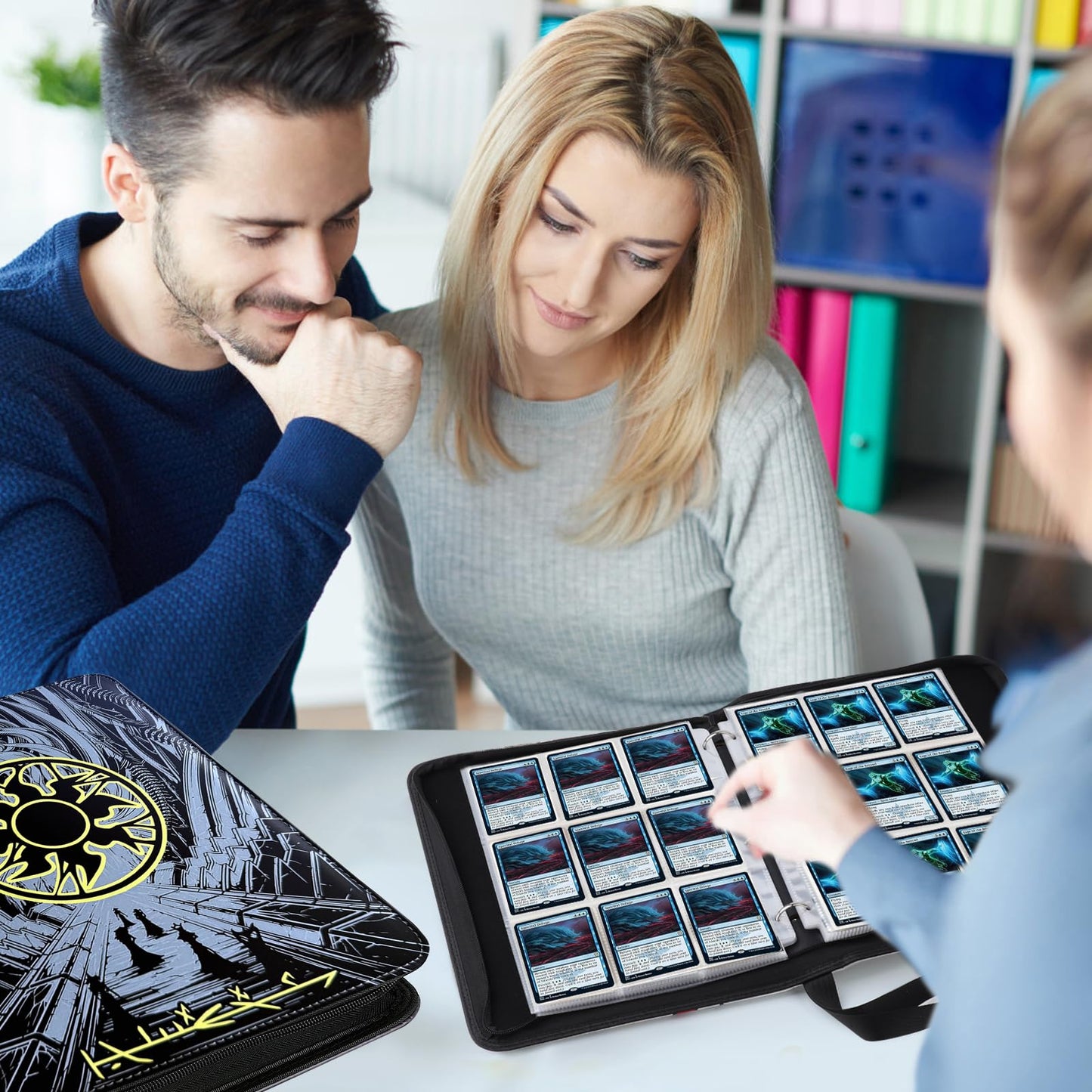 MTGPRO 9 Pocket Card Binder 720 Double Sided Pocket Trading Card Binder enhanced PU Card Collector Album Card Folder for MTG/YGO/PTCG/Game Cards(Yellow)