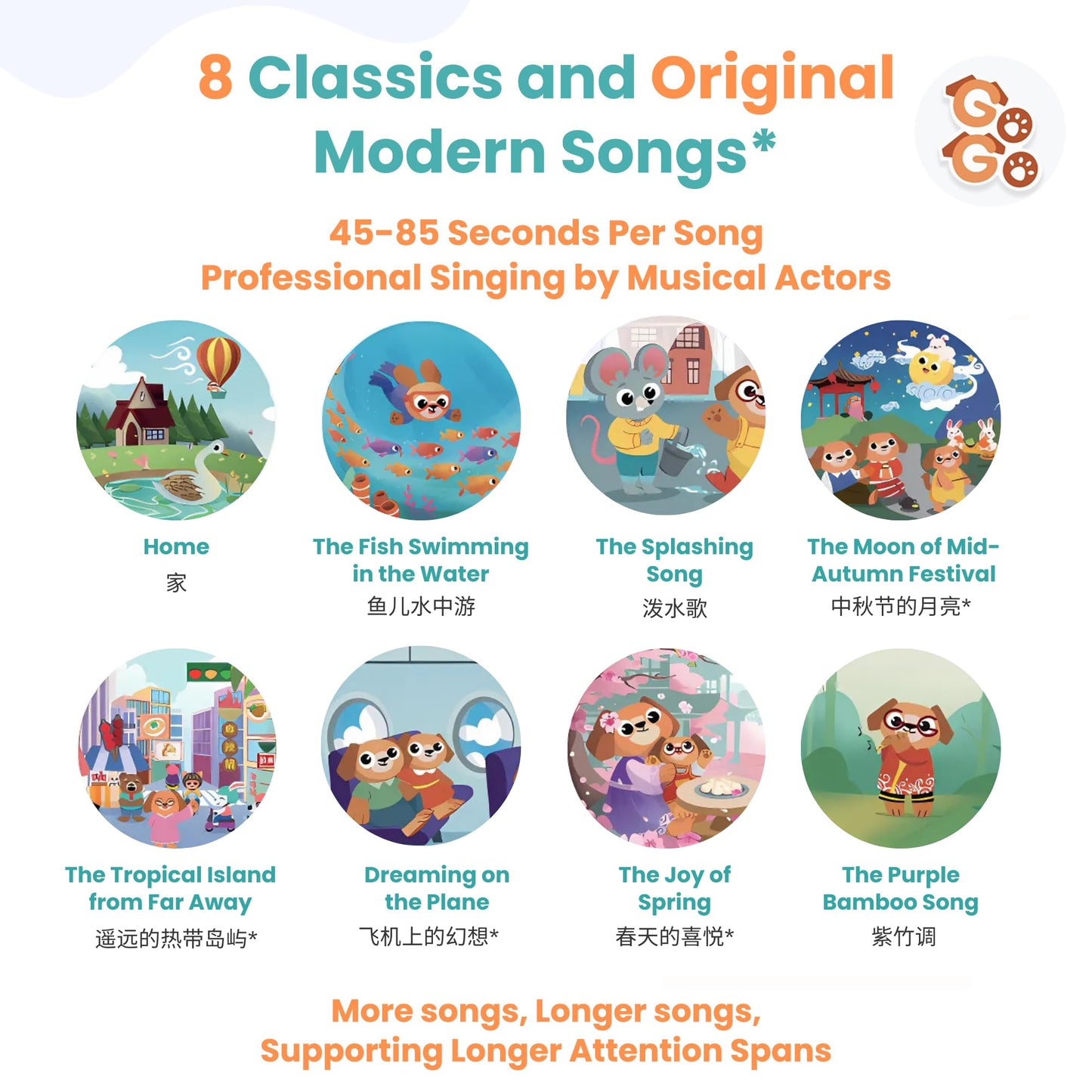 Go Go Learning Chinese Is Fun Vol. 2: Bilingual Chinese English Books For Kids With 8 Songs, Chinese New Year Gifts, Learn Chine