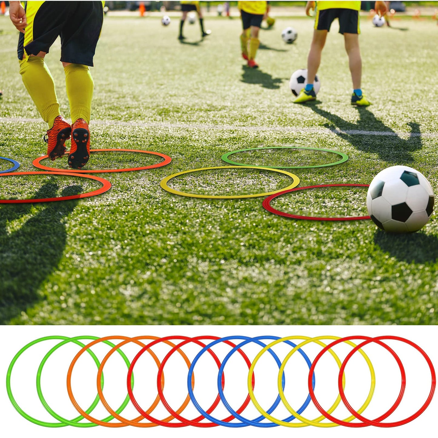 Libima Obstacle Course Ring Set Exercise Hoop Large Hoop Plastic Toys Playground Toys For Gymnastics Practice Party Games Educat