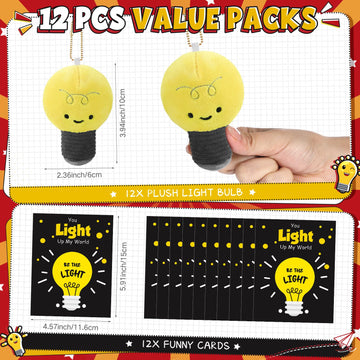 Gemscream Employee Appreciation Gifts Light Bulb Plush Toy Squeeze Stress Balls With 12 You Up My World Greeting Cards 12 Lights