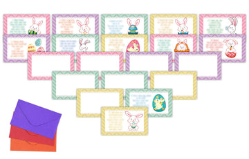 Heznzxq Easter Treasure Hunt Clues Game Cards, Bunny Scavenger Hunt Card Game(20 Cards With Envelopes), Indoor Outdoor Party Gam