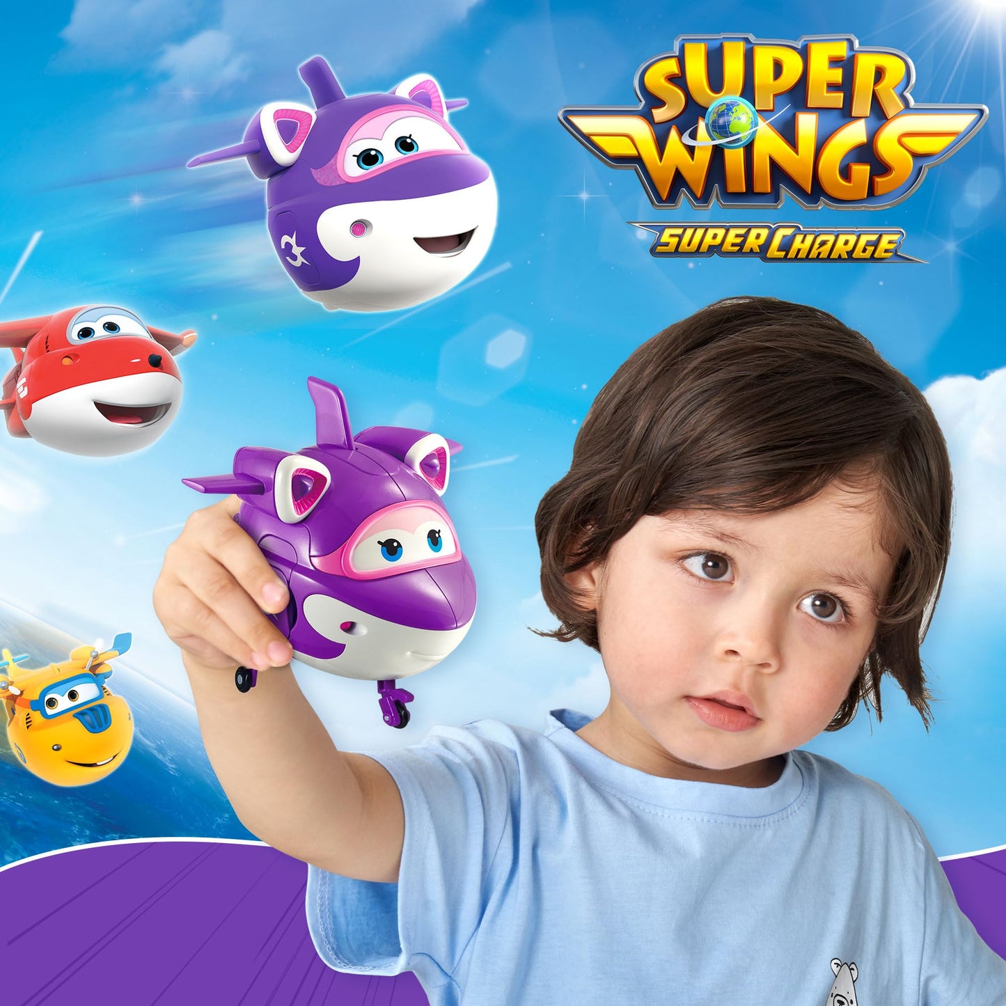 Super Wings Transformer Toys, 5 In Crystal Transforming Airplane Toys, 2-In-1 Mode Action Figures, Plane To Robot, Preschool Gift Transformer Figures Toys For Boys Girls Kids Age 3 4 5 6 7 8+