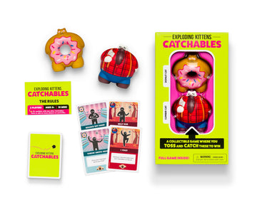 Exploding Kittens Catchables #1: Lumber Cat & Donut Cat Collectible Toy Tossing Games - Family Games mature-themed Games Fun Games Party Games & Travel Card Games for mature-themeds & Kids Ages 8+