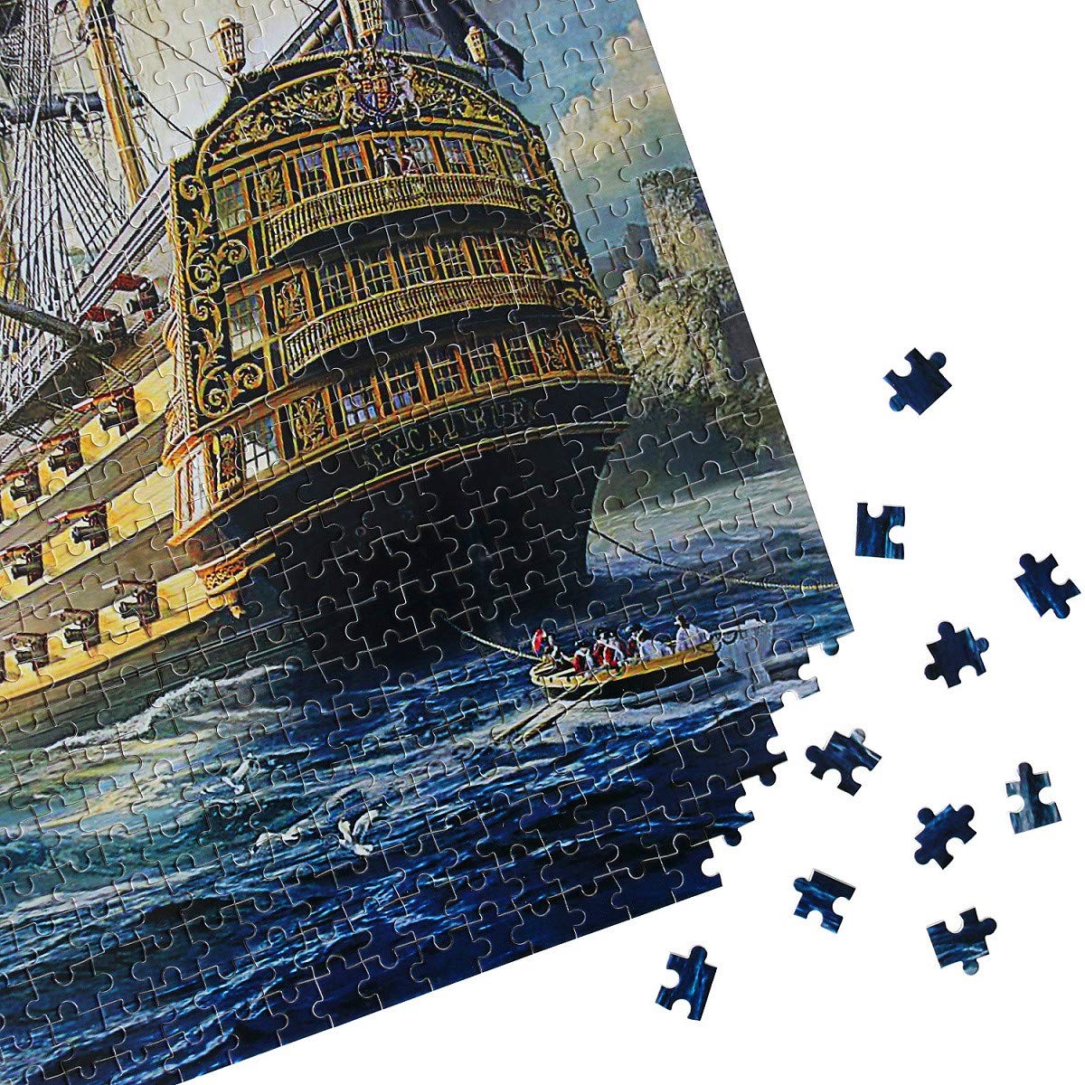 Moruska Sailing Ship Puzzles For Adults 1000 Piece Wooden Jigsaw Puzzle Difficult And Cool- The Age Of Navigation- 1000 Pieces Fantasy Puzzles