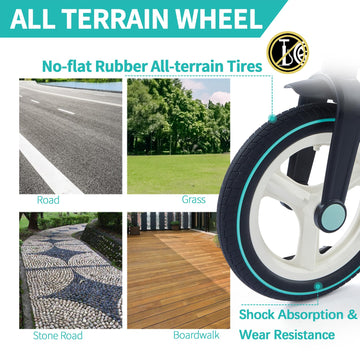 JMMD Mint Toddler Bike with Push Handle, 6-in-1 Training Wheels & Pedals, Balance Bike for Kids 18-60 Months, Includes Brakes & Kickstand