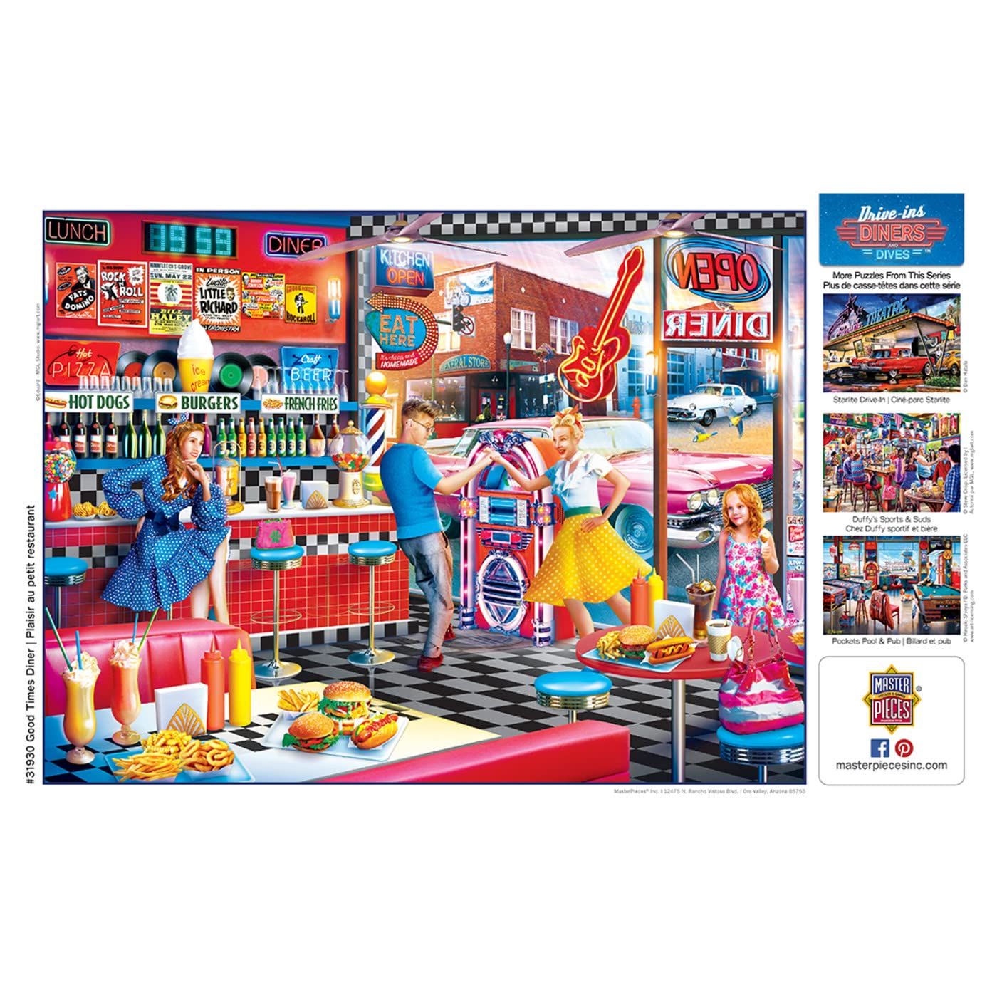 Masterpieces 550 Piece Jigsaw Puzzle For Adults, Family, Or Youth - Good Times Diner - 18''X24''