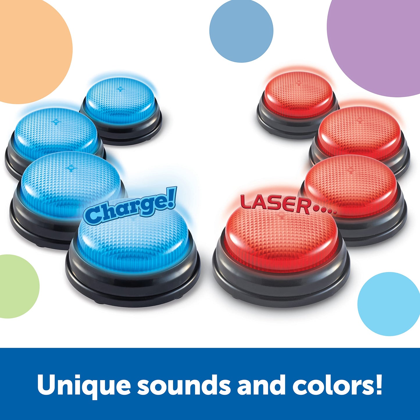 Learning Resources Team Answer Buzzers, Classroom Buzzers, Set Of 8 Buzzers, Game Show Toys, Develops Social Skills, Ages 3+