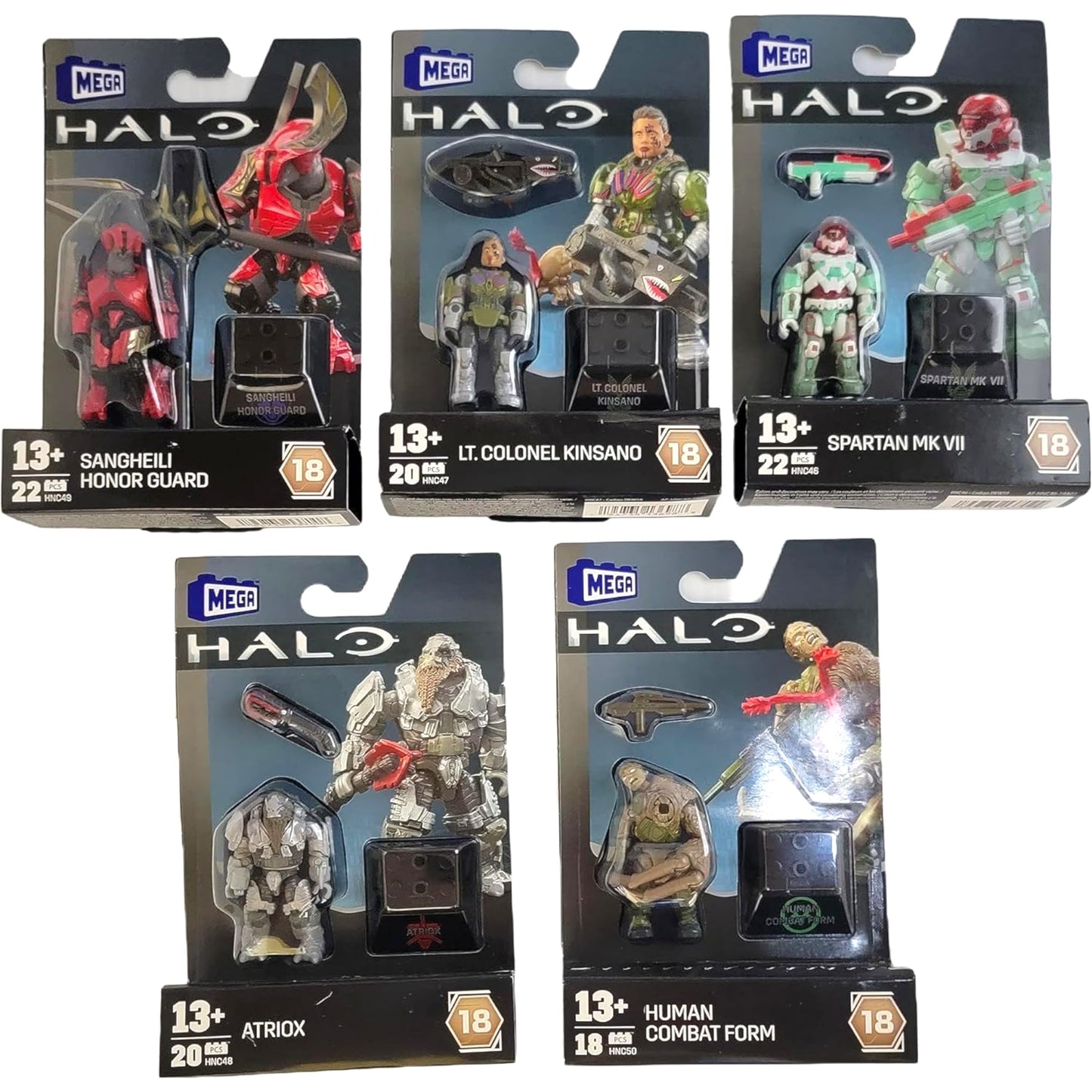 Mega Construx Halo Heroes Series 18 Complete Set Of 5 Buildable Action Figures From Dkw59-963H Release