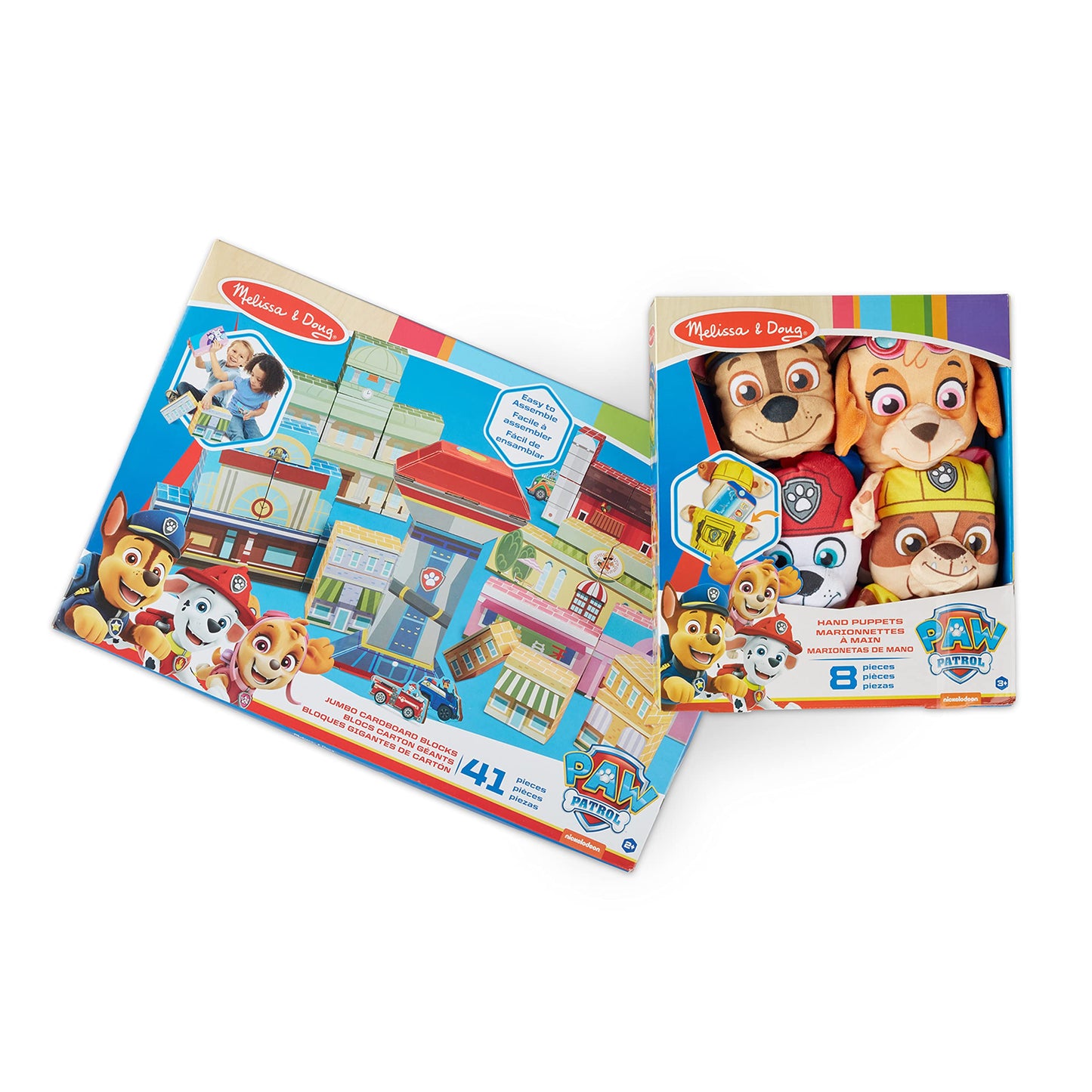 Melissa & Doug PAW Patrol Hand Puppets Set - 4 Puppets, 4 Cards, Multi, Model 33269, Polyester
