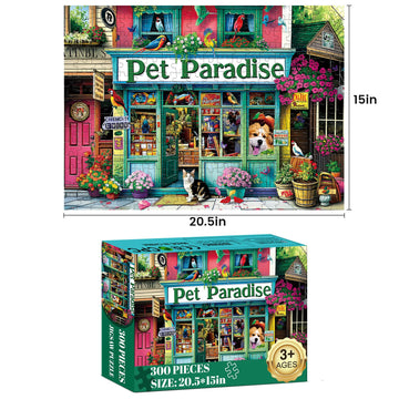 Jigsaw Puzzles for mature-themeds 300 Pieces Pet Store mature-themed Puzzles Animals Paper Puzzle with Large Poster Great Birthday Party Gift for mature-themed Children Elderly Challenging Family Activity 20.5 x 15 in