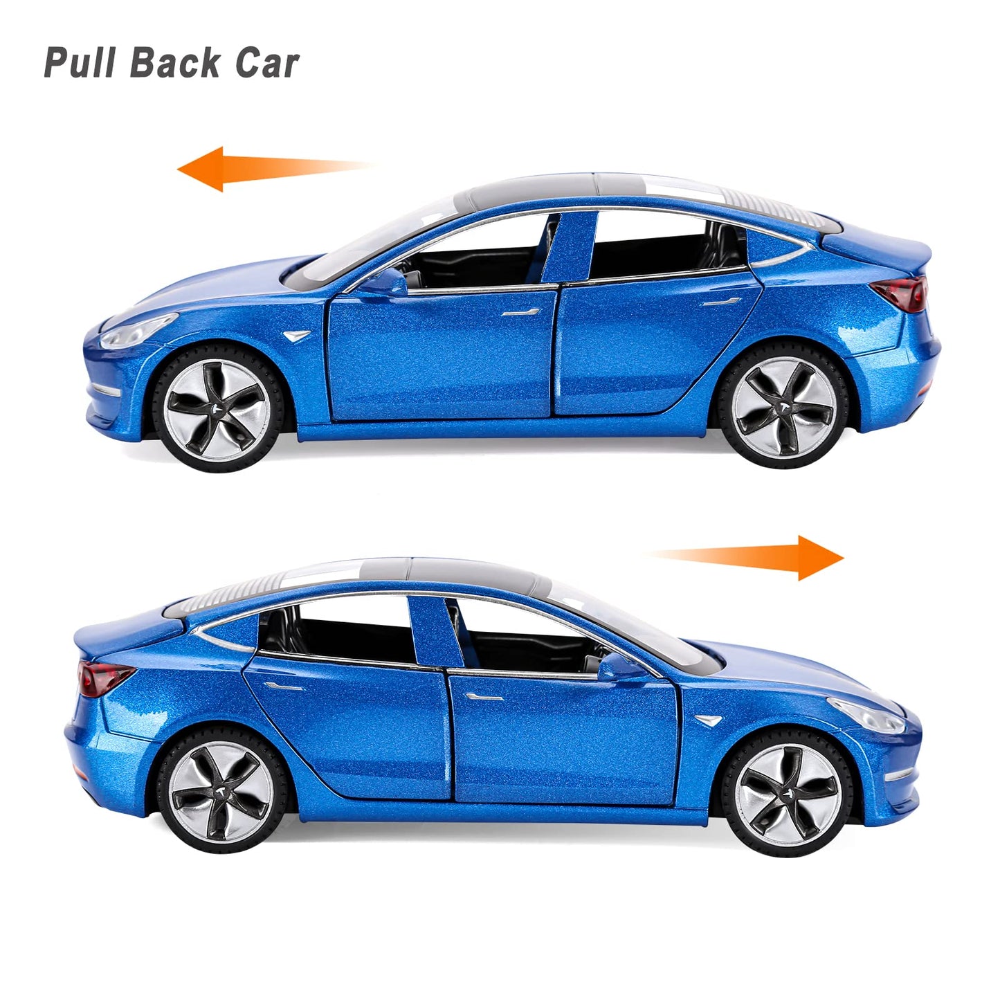 Toy Car Model 3 Diecast Metal Model Cars Pull Back car for Boys and Girls Age 3 - 12 Years Old (Blue)