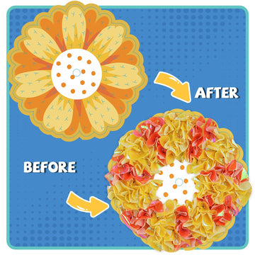ATFUNSHOP Paper Craft Kits for Kids - 8 Packs Flower Bouquets, Mess-Free Activity for Ages 4-9, Small Size