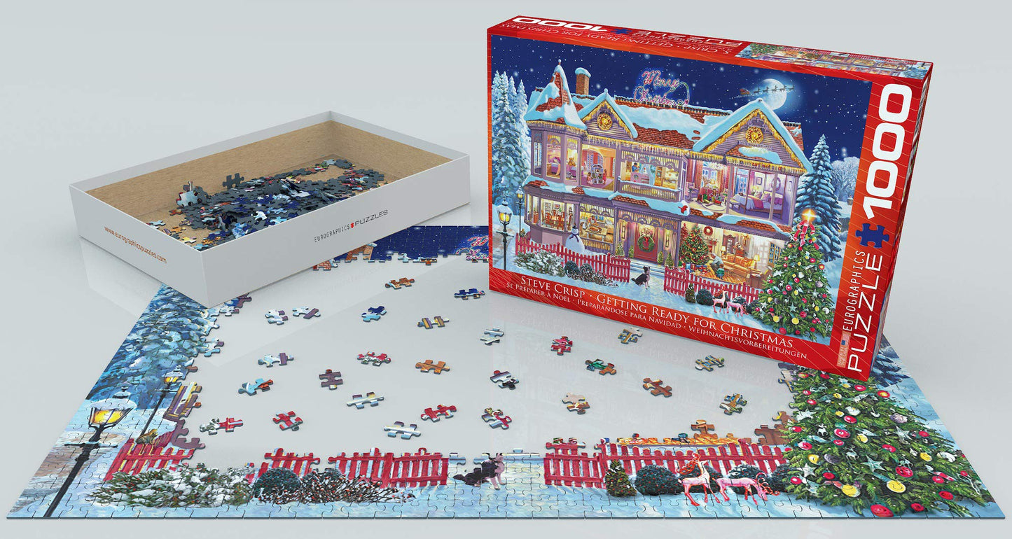 EuroGraphics 1000-Piece Getting Ready for Christmas Puzzle, Cardboard, Model 6000-0973