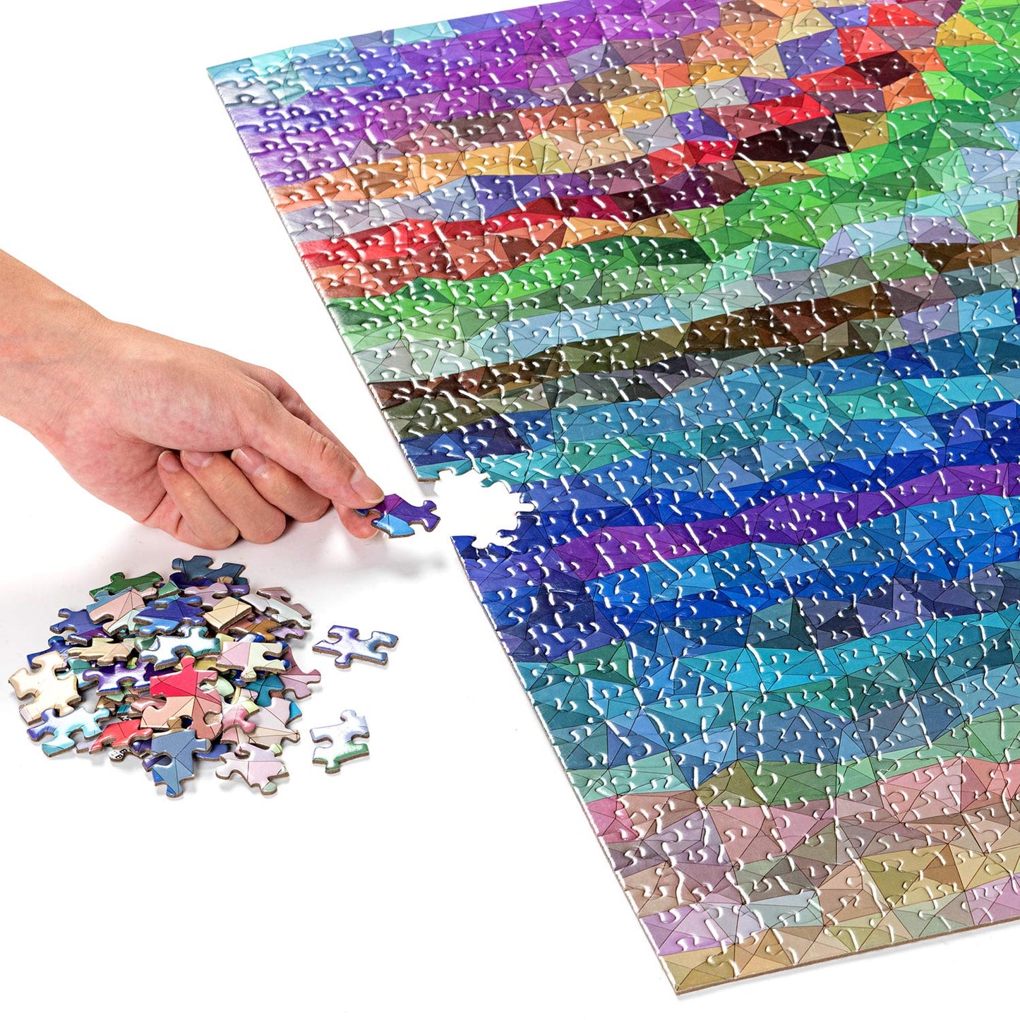 Bgraamiens Puzzle-Rainbow Triangle-1000 Pieces Square Puzzle Color Challenge Jigsaw Puzzles For Adults And Kids