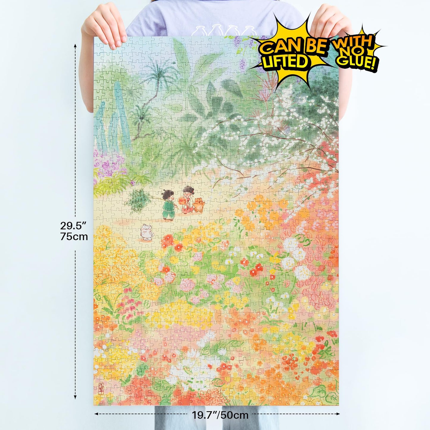 MOMIBOOK Puzzles for Adults 1000 Piece Jigsaw Puzzles of The Fragrance Here, Painting Image Wildflower Difficult Challenging Har