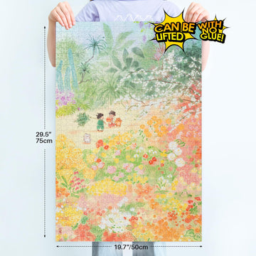 MOMIBOOK Puzzles for Adults 1000 Piece Jigsaw Puzzles of The Fragrance Here, Painting Image Wildflower Difficult Challenging Har