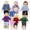 Jzszera Wooden Doll House Family of 8 Little Figures, Cute Dollhouse People for Girls Toddlers