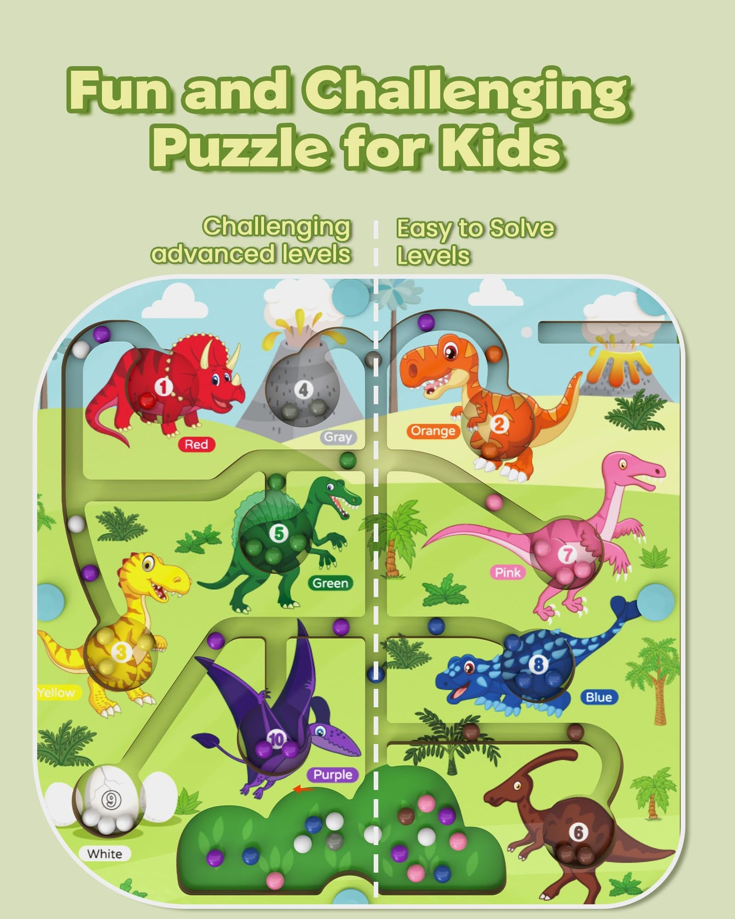 Magnetic Color And Number Maze, Montessori Busy Toys For 2 3 4 5 Year Old, Wooden Puzzle Activity Board, Learning Educational To