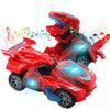 huwairen Dinosaur Toys for 3-6 Year Old Girls Transforming Dinosaur Car with LED Light and Music Gifts for 3 4 5 6 7 Year Old Gi