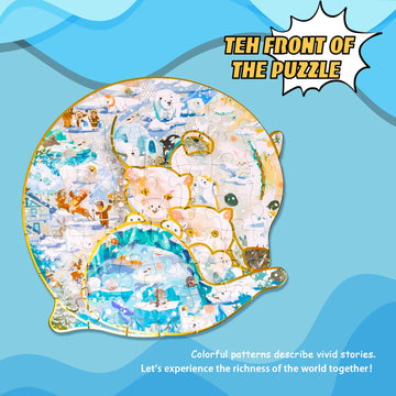 Has Floor Puzzles For Kids Ages 3+, Double-Sided Penguin And Polar Bear Shape Puzzle, Ocean World Puzzles, 48 Pieces Children Jigsaw Puzzle For Boys And Girls Gifts