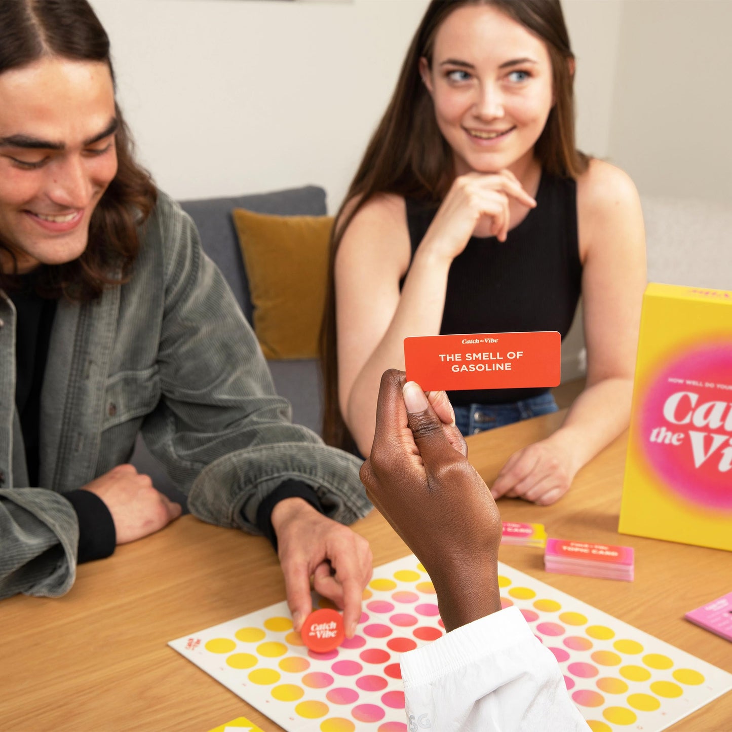WHAT DO YOU MEME? Catch The Vibe Adult Party Game, Medium, Cardstock, Pink, Model CTV4007