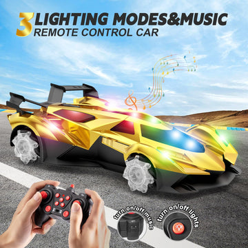 Lamborghini Remote Control Car Toy for Boys Age 8-12 , 1:12 Scale Gold Lambo Toy Car with 360Rotating Drifts Car Colorful Lights