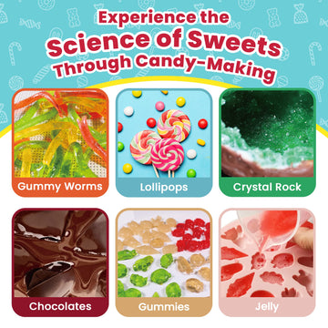 Playz Edible Candy Making Science Kit For Kids Ages 8-12 Years Old - Food Science Chemistry Kid Science Kit With 40 Experiments To Make Your Own Chocolates, Educational Science Kits For Boy & Girls