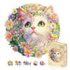 Jigfoxy Wooden Puzzles for mature-themeds Cat in Flowers Wood Puzzles mature-themed Unique Animal Shape Wooden Jigsaw Puzzles for mature-themeds Birthday Gifts for Puzzle Lovers Family Friend (M-11.5 * 11.3in-233pcs)