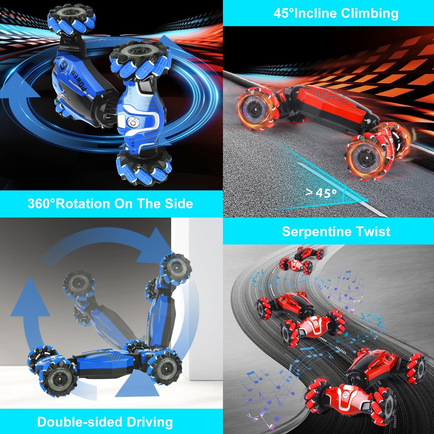 ZSYMIMRC RC Car,RC Stunt Car, 2.4 GHz Remote Control Gesture Sensing Toy Car Hand Control Stunt RC car Toys for Children Aged 3-