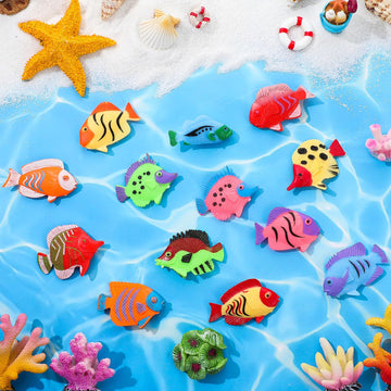 36pcs Plastic Tropical Mini Fish Toy Set for Children's Party Supplies and Decoration
