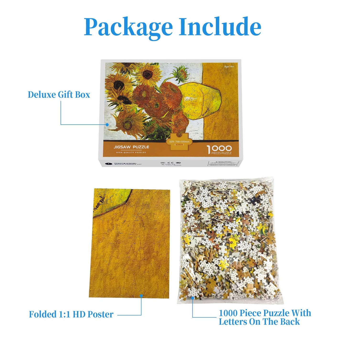 1000 Pieces Jigsaw Puzzles For Adults Sunflower By Van Gogh Puzzle 1000 Pieces, Puzzles For Adults 1000 Pieces Jigsaw Puzzles 1000 Pieces For Adults Jigsaw Puzzles 1000 Pieces, Puzzles 1000 Piece