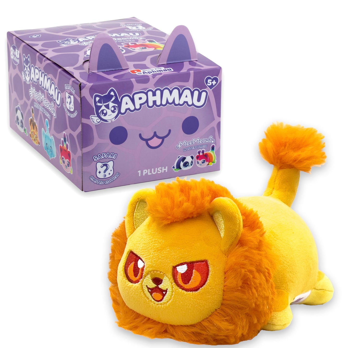 Aphmau 6” MeeMeow Mystery Plush 2 Pack - Series 1 Safari, Multicolored, Official Merch, Model 65555-2BP