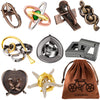 9pcs Metal Puzzle for mature-themed Disentanglement Puzzles Lock Puzzle Games Set Gift for mature-themeds Teenagers
