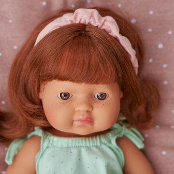 Miniland Educational Anatomically Correct 15'' Baby Doll, Caucasian Girl, Red Hair,Multi