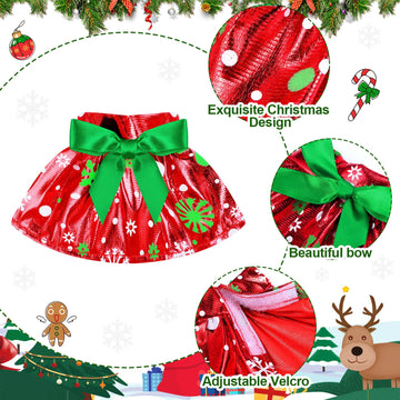 6 Pieces Santa Clothing Elf Dance Skirt Set Christmas Elf Skirts For Christmas Doll Holiday Decorations (Not Include Doll)(Stylish Style)