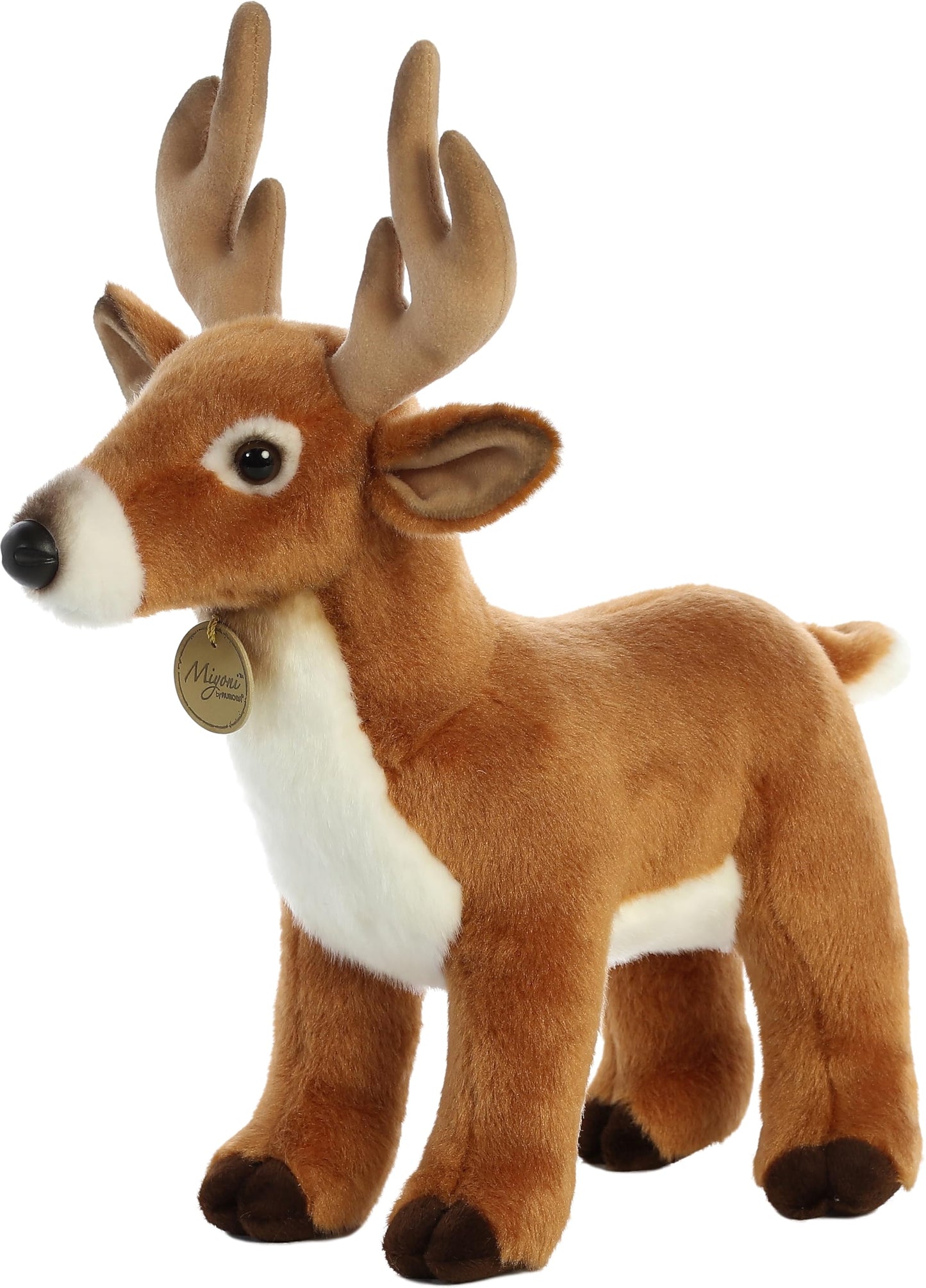 Aurora® Adorable Miyoni® Deer Stuffed Animal - Lifelike Detail - Cherished Companionship - Brown 14 Inches